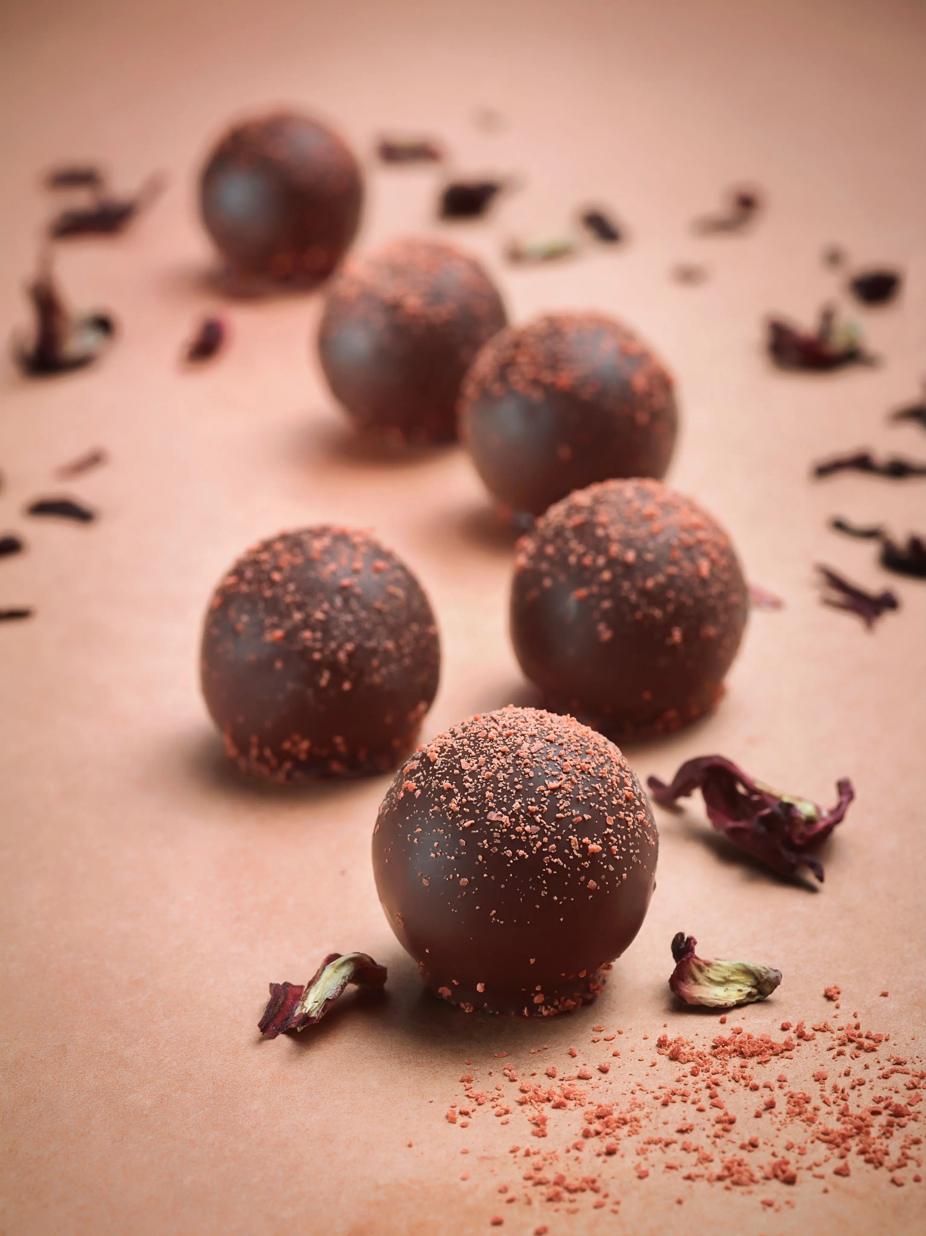Truffles dusted with cocoa powder