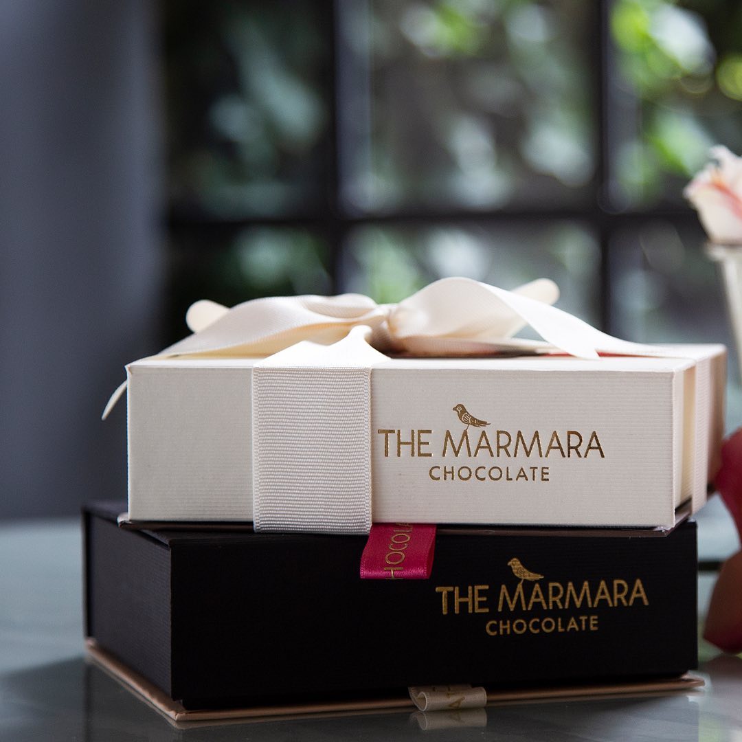 Luxury chocolate gift box with a bow